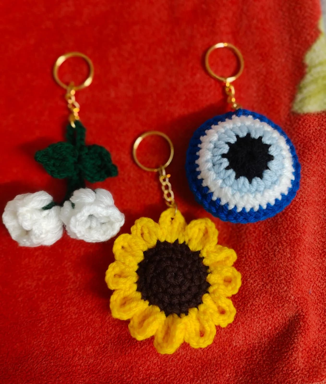 set of 3 keychains