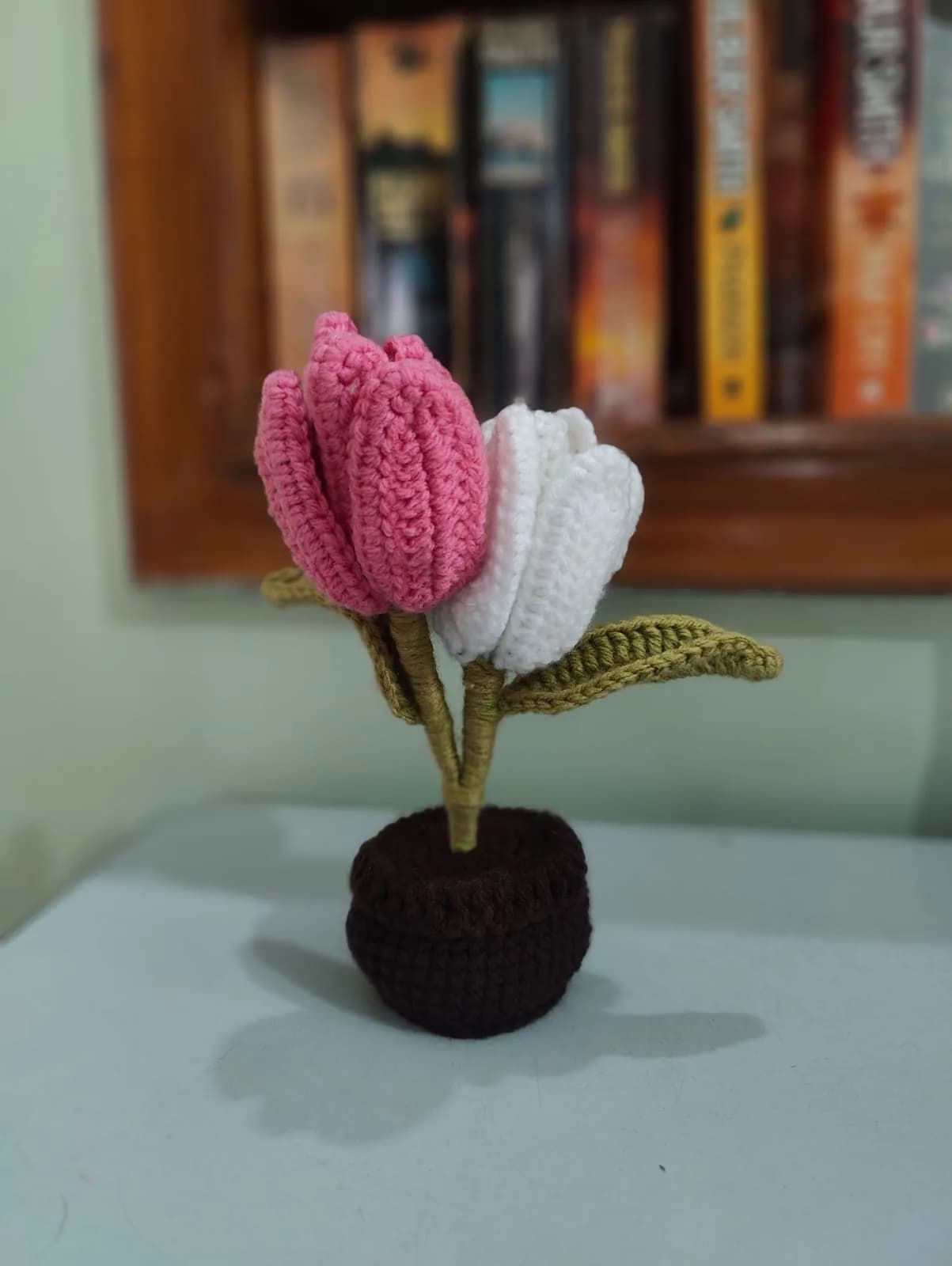 Hand crocheted tulips