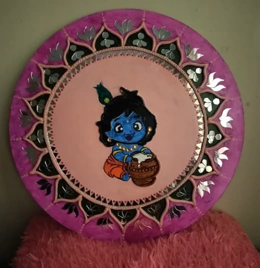 Handmade Little Krishna Decorative Wall Plate