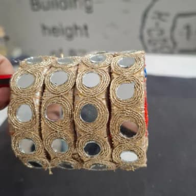 Gold Thread Mirror Work Bangles