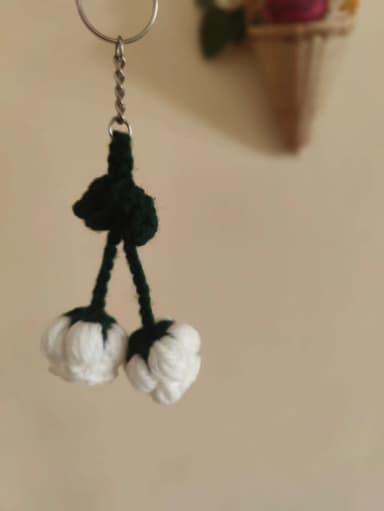 Handcrafted crochet keychain