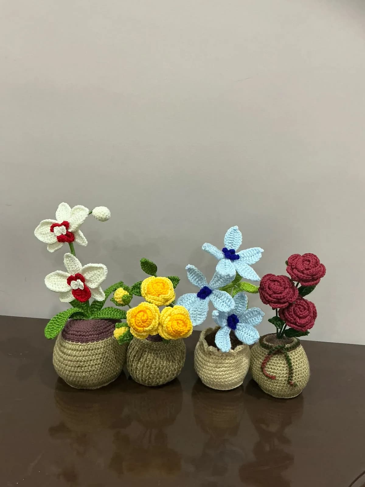 Handcrafted Crochet Flower Garden Pots